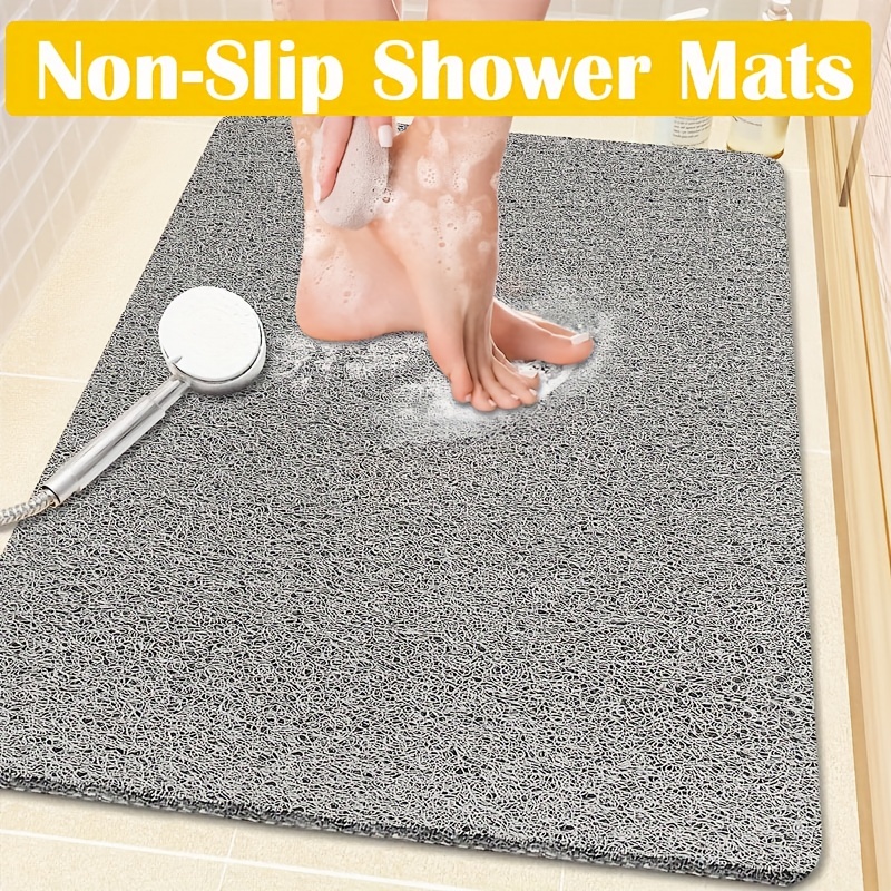  Shower Mat Non-Slip, Soft Comfort Bath Mat with Drainage Holes,  PVC Loofah Massage Bathmat for Shower,Tub,Bathroom,Wet Areas, Quick Drying  : Home & Kitchen