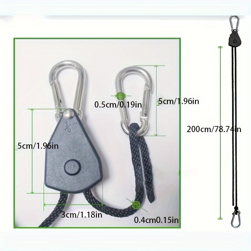 2pcs Lifting Rope Tightening Rope Tent Elastic Rope Metal