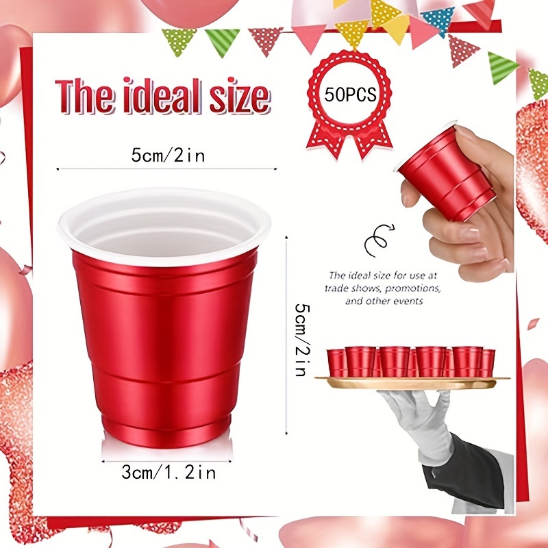 Plastic Shot Cups, Mini Disposable Shot Glasses Small Plastic Cups For  Wedding, Graduation Party, Beer Taste Serving, Snacks Samples And Tastings ( red) - Temu