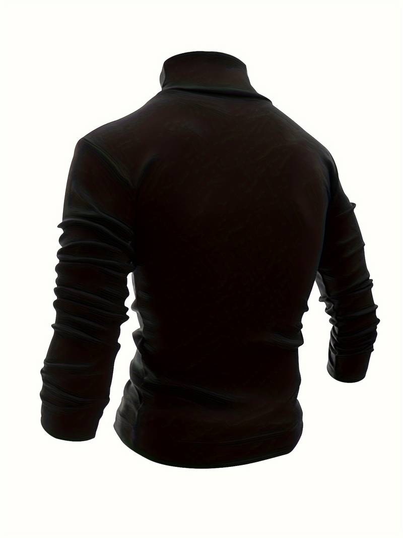 Haut Col Montant Homme En Coton Léger – Col Roulé, Manches Longues, Couche De Base Chaud Pour L'Hiver