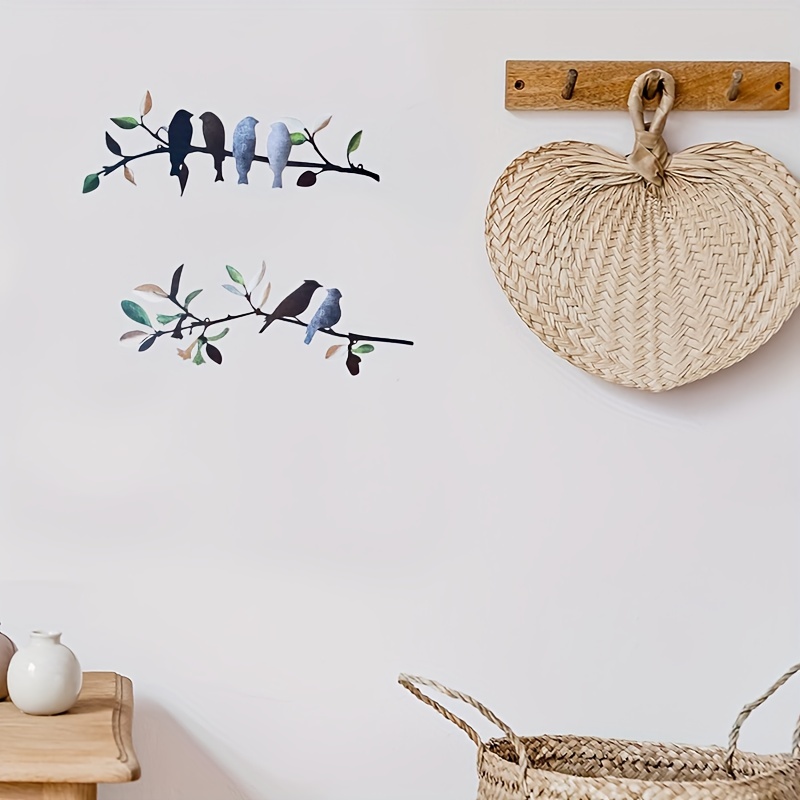 Usupgift Decoración de pared de pájaros jilgueros de metal, pájaros  colgantes pequeños, pájaros decorativos para interiores y exteriores, juego  de 3