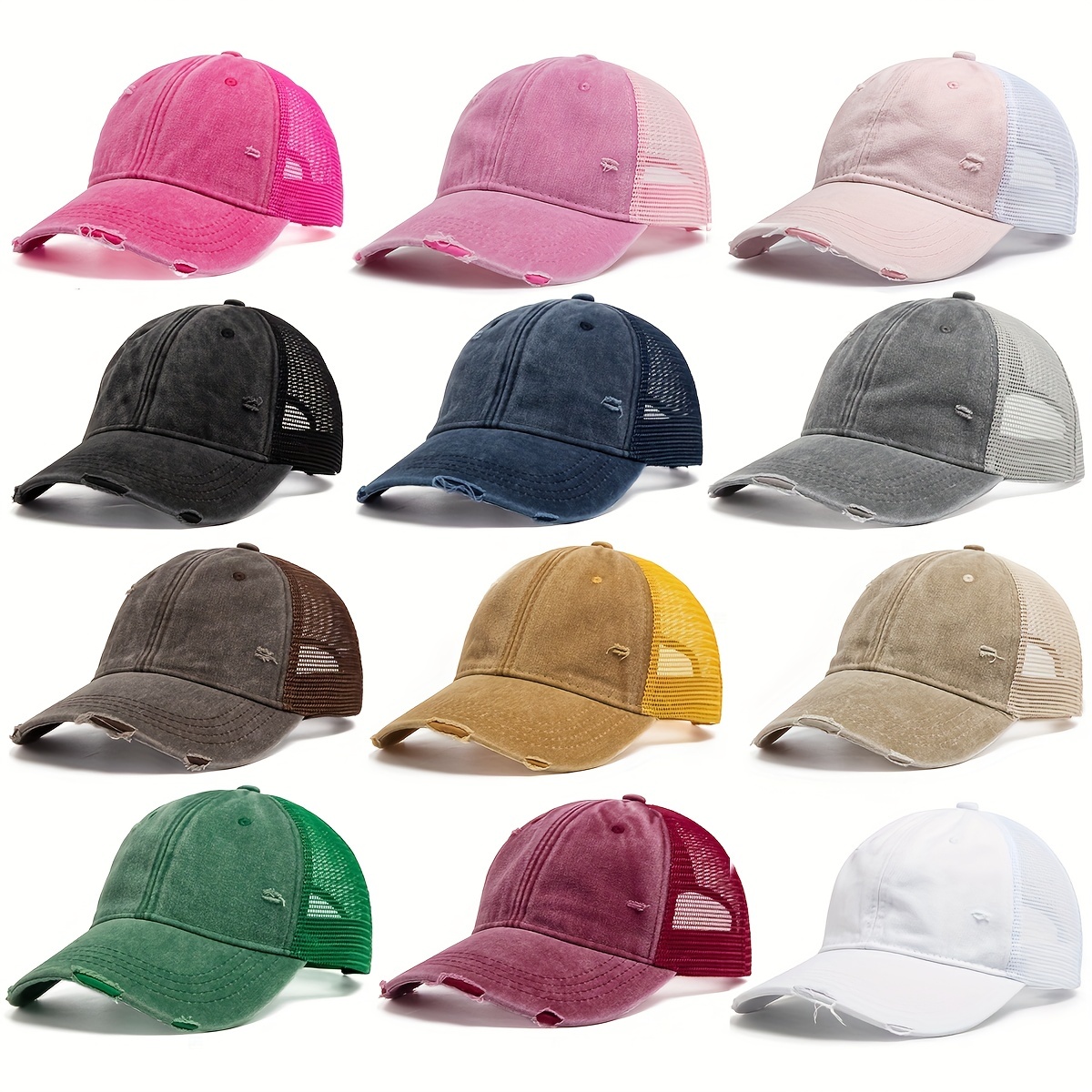 Sun Hat Unisex Mesh Hats Patch Preppy Hat Retro Baseball Cap Hmm Hat,  White, One Size : : Clothing, Shoes & Accessories