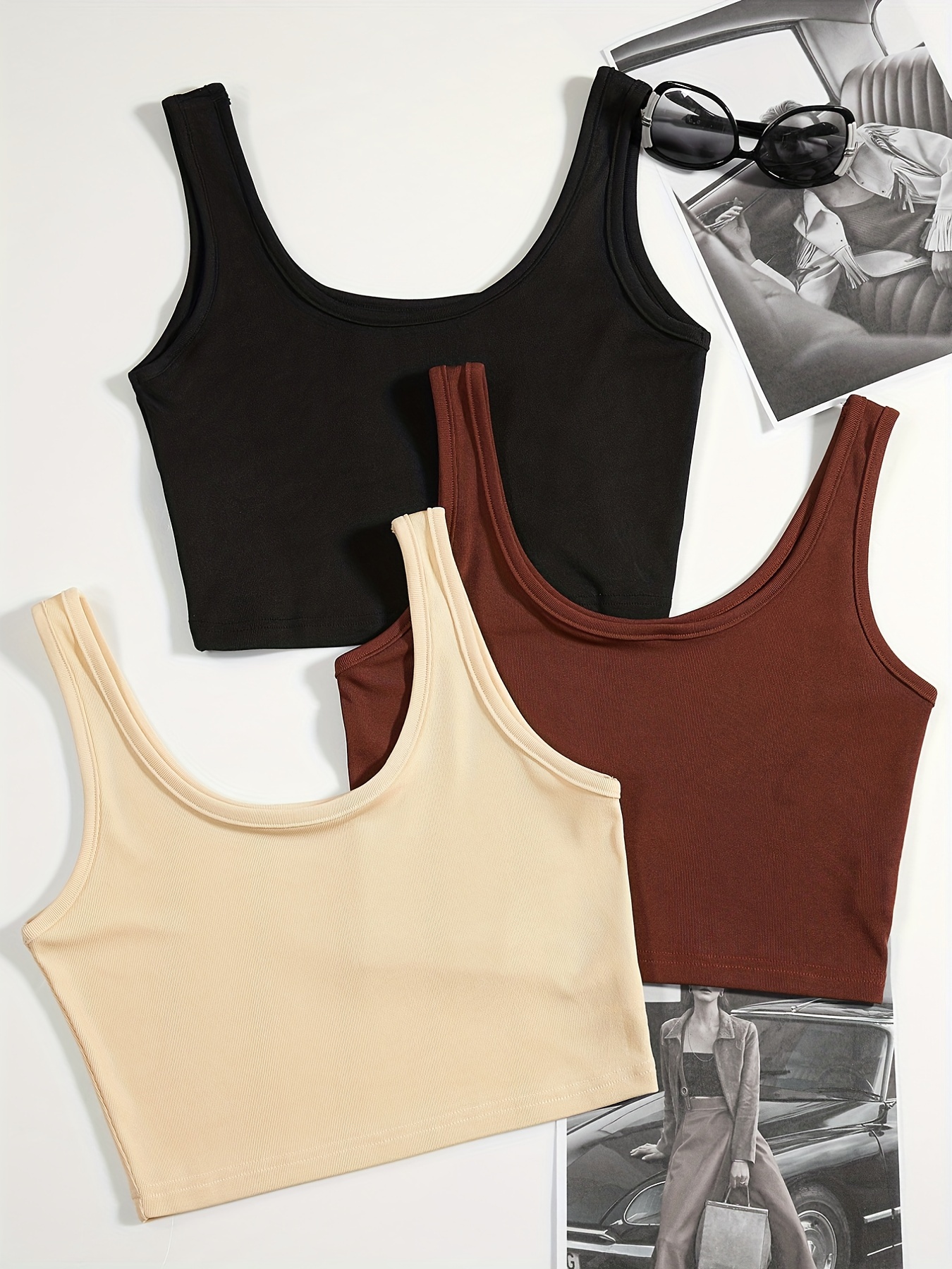 3 Pack Solid Tank Top  Fashion top outfits, Tank tops outfit, Trendy  outfits
