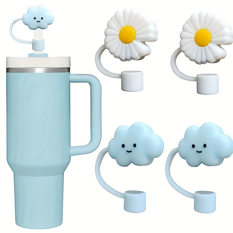  4Pcs Daisy Straw Covers Cap for Stanley 40 oz Tumbler