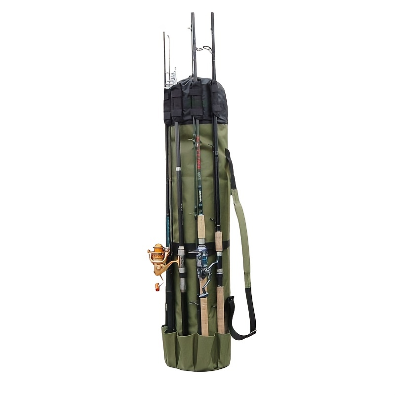 Siruishop Multifunctional Fishing Rod Case, Bag Tool Case Pole Rod Holder Protective Green 100cmx21cmx6cm