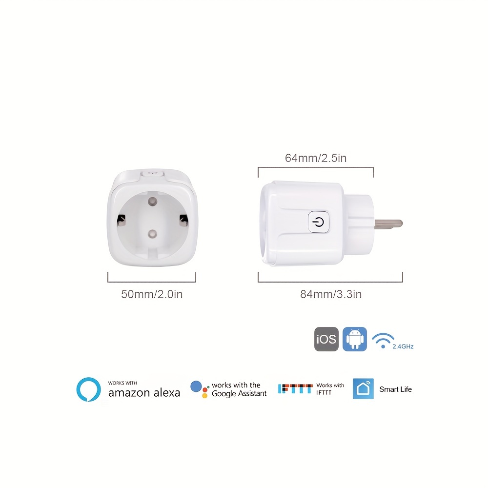 Enchufe inteligente por control remoto compatible con Google Home, Alexa y  IFTTT de 16A 3680W con USB
