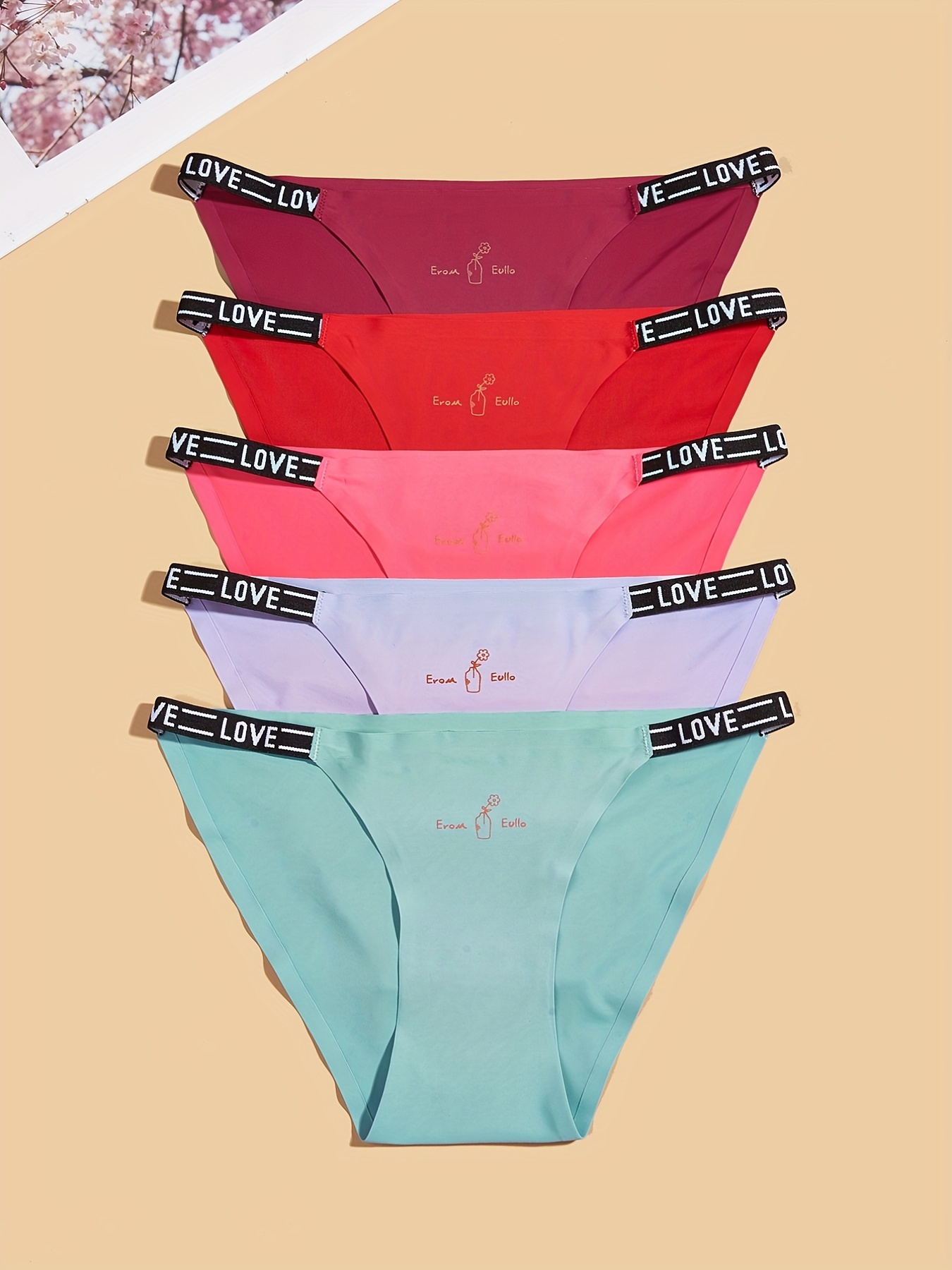Letter Tape Thongs Soft Comfy Stretchy Intimates Panties - Temu