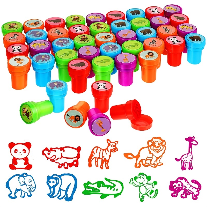 Assorted Stamps For Kids Self ink Stamps Children Toy Stamps - Temu