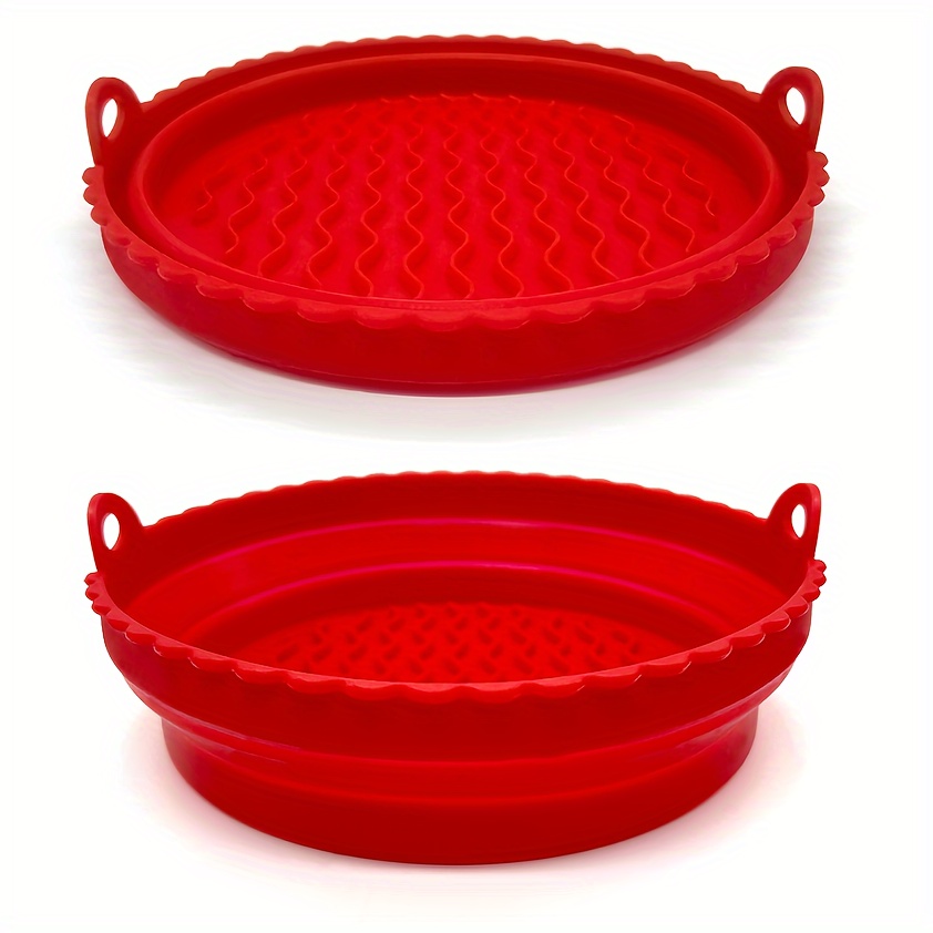 Collapsible Silicone Air Fryer Liner (top ), Foldable Air Fryer Liners Pot,  Silicone Basket Bowl, Reusable Baking Tray, Oven Accessories, Baking Tools,  Kitchen Gadgets, Kitchen Accessories - Temu
