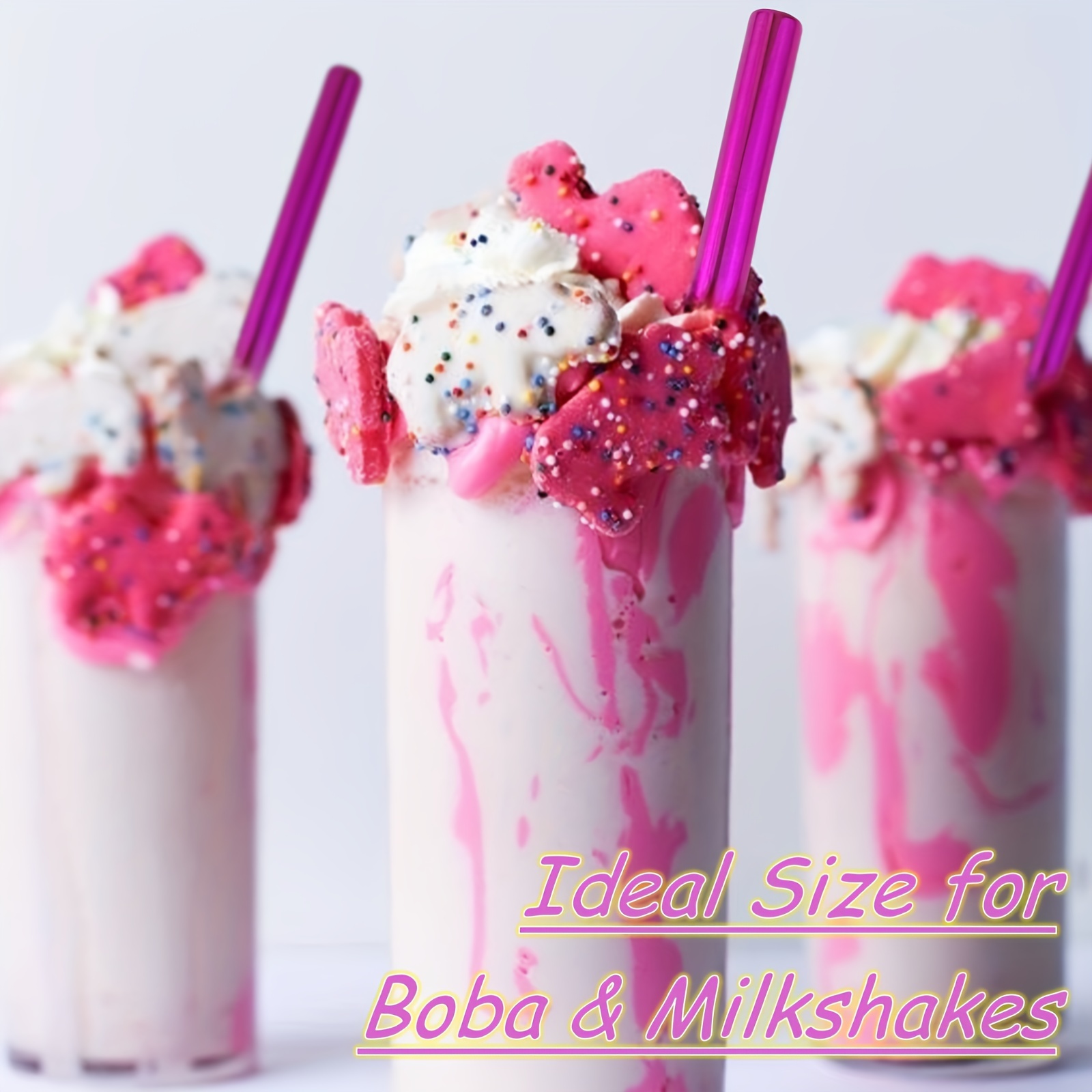 Reusable Boba Straws & Smoothie Straws, Extra Wide 304 Stainless