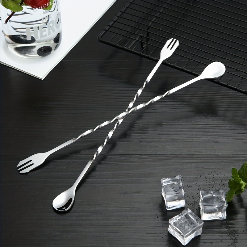 Stainless Steel Bar Cocktail Wine Mixing Spoon Swizzle Stick Stirrer  Kitchenware