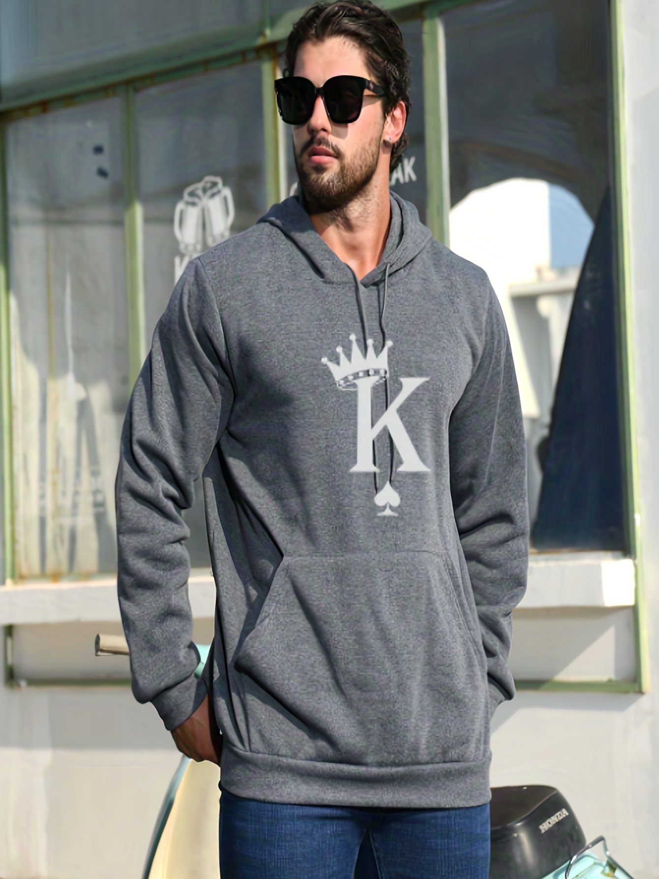 Spade K Crown Print Hoodie, Cool Hoodies For Men, Men's Casual Graphic  Design Pullover Hooded Sweatshirt With Kangaroo Pocket Streetwear For  Winter Fall, As Gifts - Temu Australia