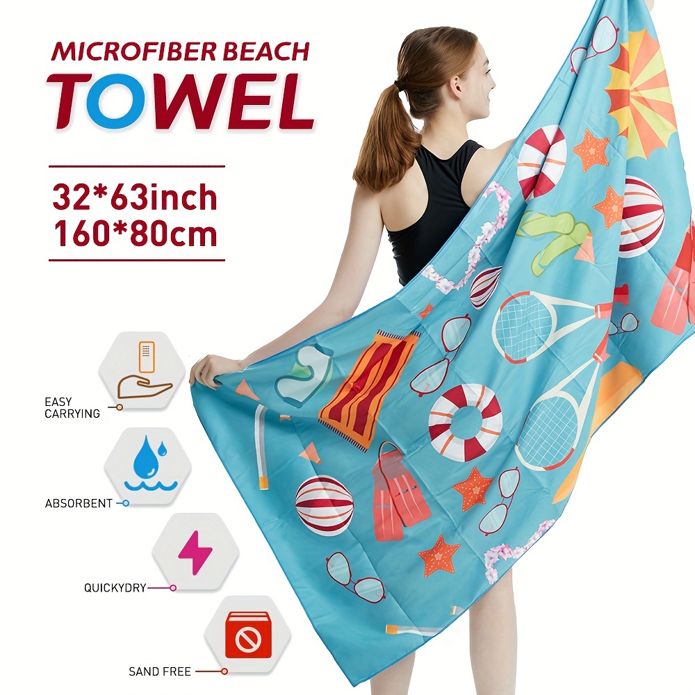 Microfiber Beach Towel for Adults - Oversized Travel Beach Towels with