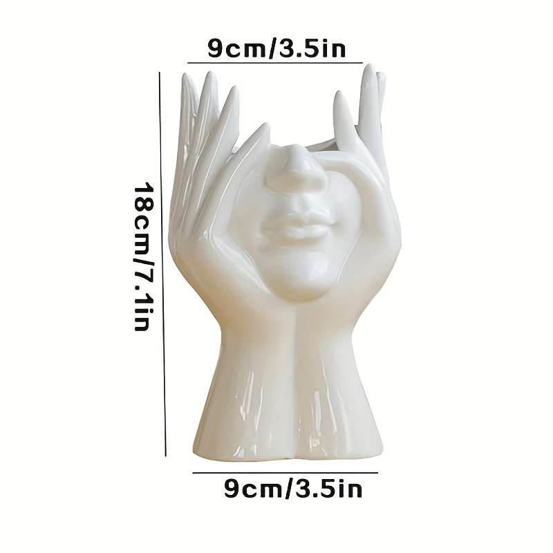 Abstract Human Face Ceramic Vase Northern European Body Art Sculpture  Flowerpot For Creative Desktop Ornaments And Home Decor From Daboluomi,  $14.18