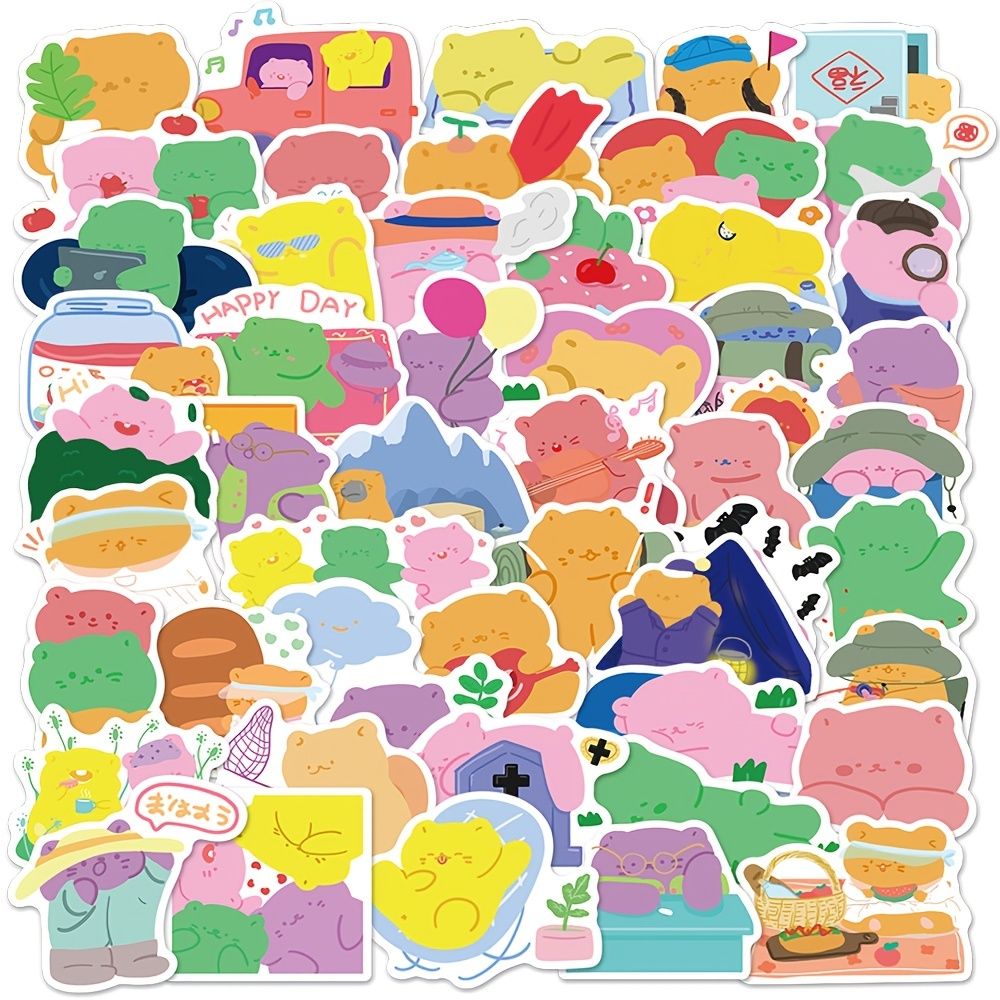 50pcs Colorful Candy Bear Graffiti Stickers Diy Luggage Biscuit Baking  Decorative Stickers Notebook Cartoon Waterproof Stickers Party Decoration  Wall Water Bottle Water Bottle Scrapbook Laptop Luggage Cell Phone Holiday  Accessory - Home