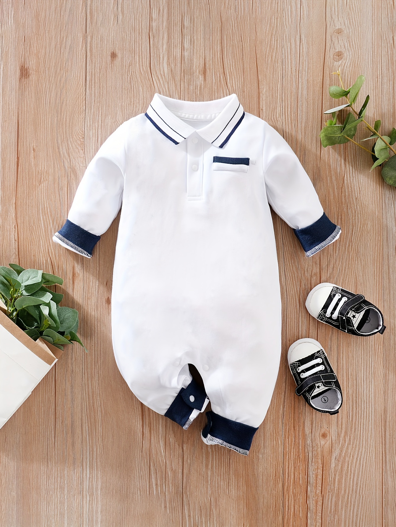 Lapel Shirt Baby Boys Stylish Long Sleeve Bodysuit Kid's Temu Australia