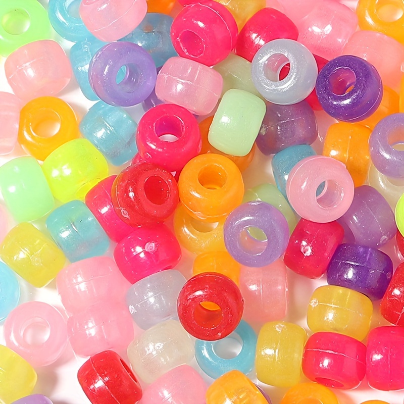 24 Colors Acrylic Pony Beads, Holes Bulk For Diy Arts Bracelet Necklace  Earrings Hair Braiding Jewelry Making Craft Supplies - Temu