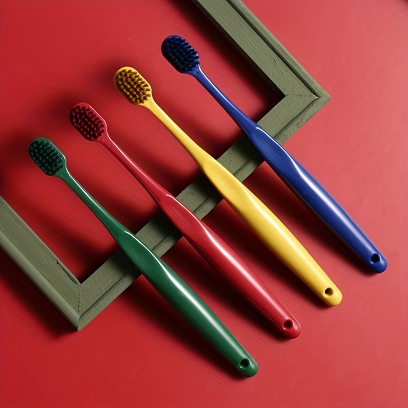 2pcs Macaron Wide Head Toothbrush Couple Bamboo Charcoal Soft Bristle