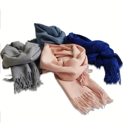 Autumn And Winter Shawl Gradient Imitated Color Cashmere Scarf - Temu