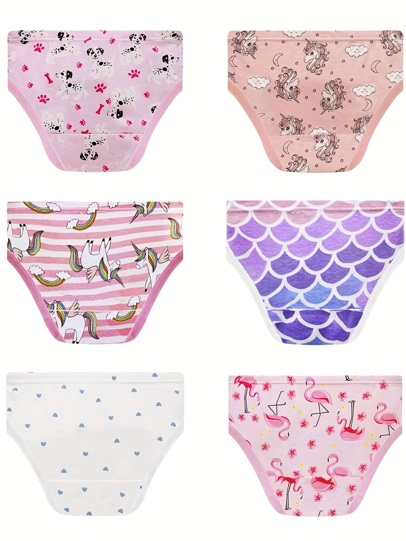 Soft Cotton Underwear for Little Girls | Pack of 6 Briefs Panties with Cute  Cartoon Designs | Sizes 1-10 Years