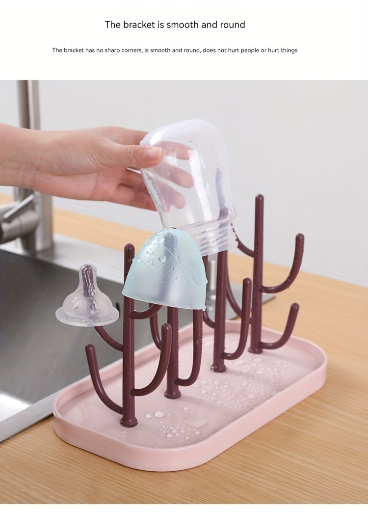 cactus bottle drying rack multifunctional bottle water cup drain rack detachable bottle rack details 7