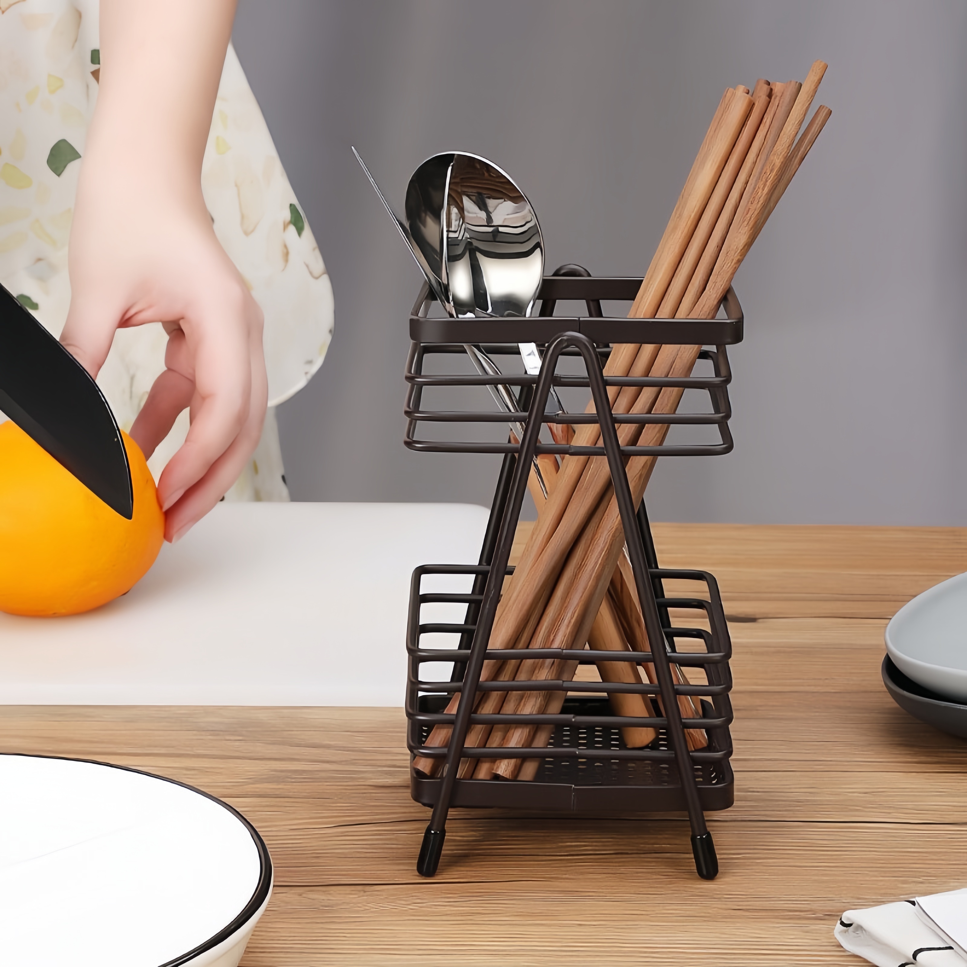 Accessoire de rangement pour cuisine Porte-ustensiles de cuisine, support  de repose-pieds pour cuillère à