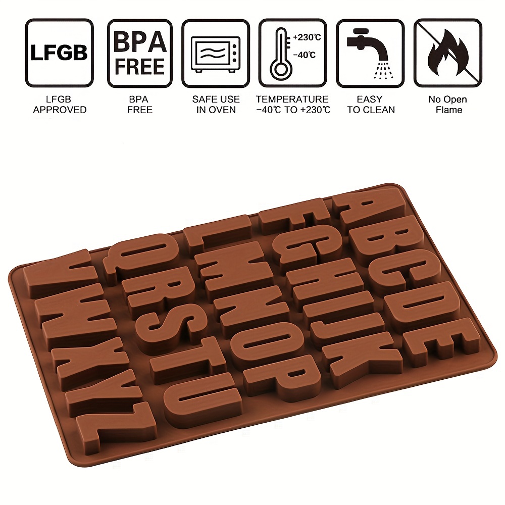 Non stick Silicone Letter And Number Chocolate Molds For - Temu
