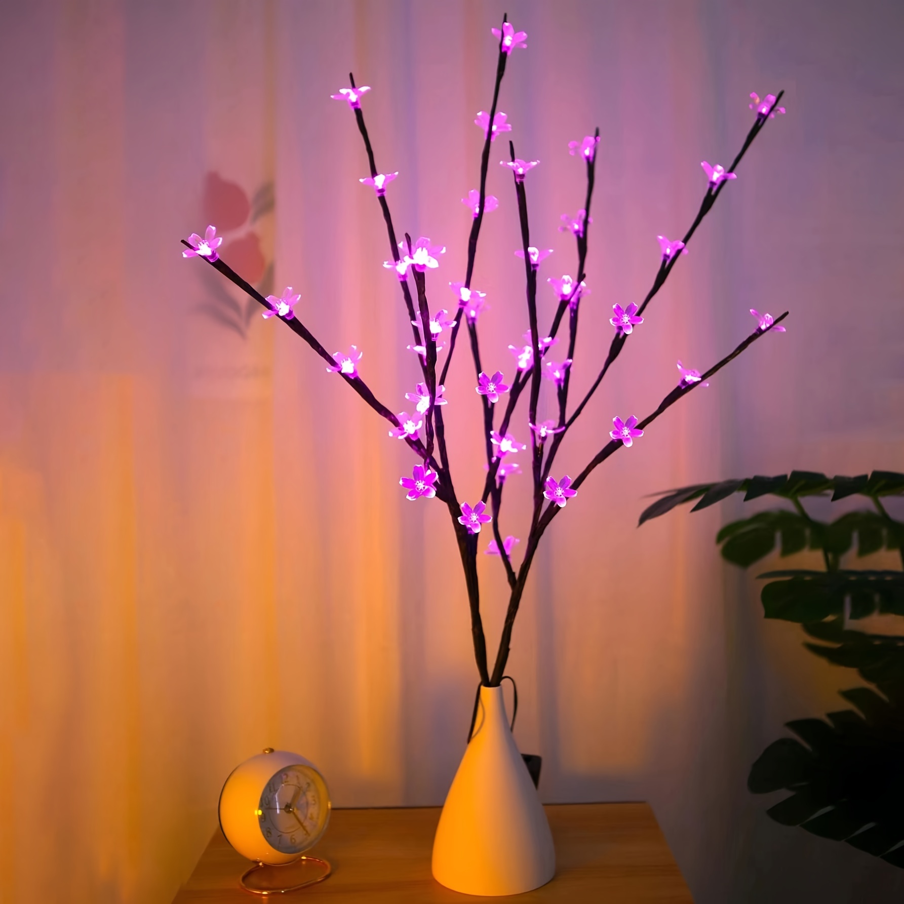 Cerisier simulé LED lumières décoratives restaurant lumières décoratives  table décorative veilleuses fausses lumières de chevet Sakura lumières  décoratives
