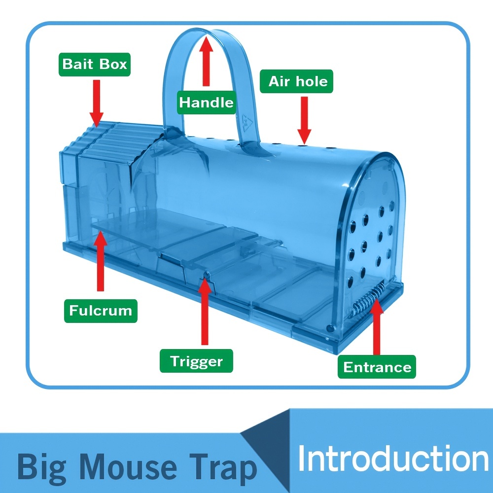 Enlarged Humane Mouse Traps No Kill Rat Trap with Handle, Reusable Catch  and Release Chipmunk Trap, Pet and Children Friendly Mice Trap That Work (8