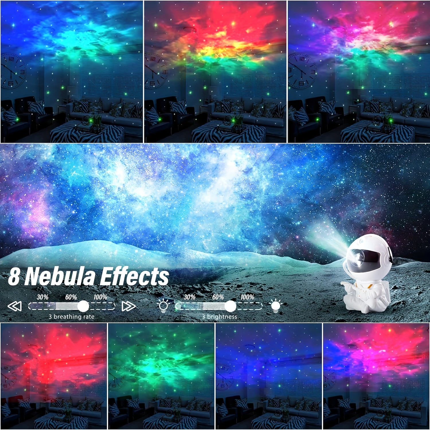 Remote Control Timing Led Nebula Night Light Star Projector - Temu