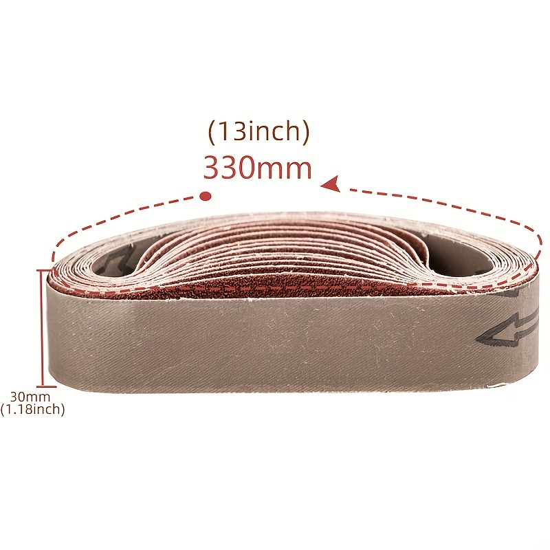 10pcs 330 30mm Width Sanding Belts P80 1000 Grit