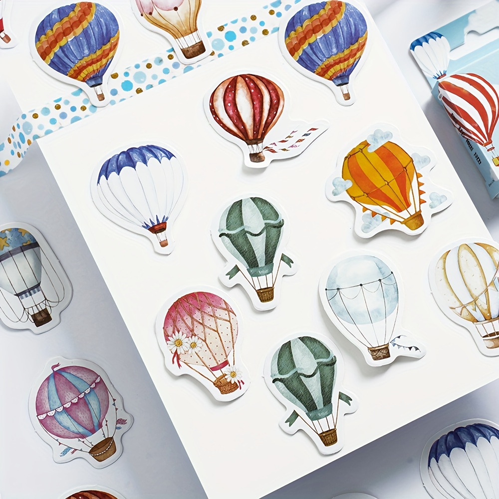 Colorful Hot Air Balloon Stickers Perfect For Water Bottles - Temu