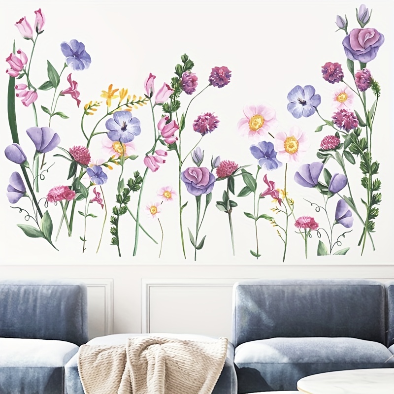 1 Feuille Stickers Muraux De Fleurs De Jardin Belles Fleurs - Temu