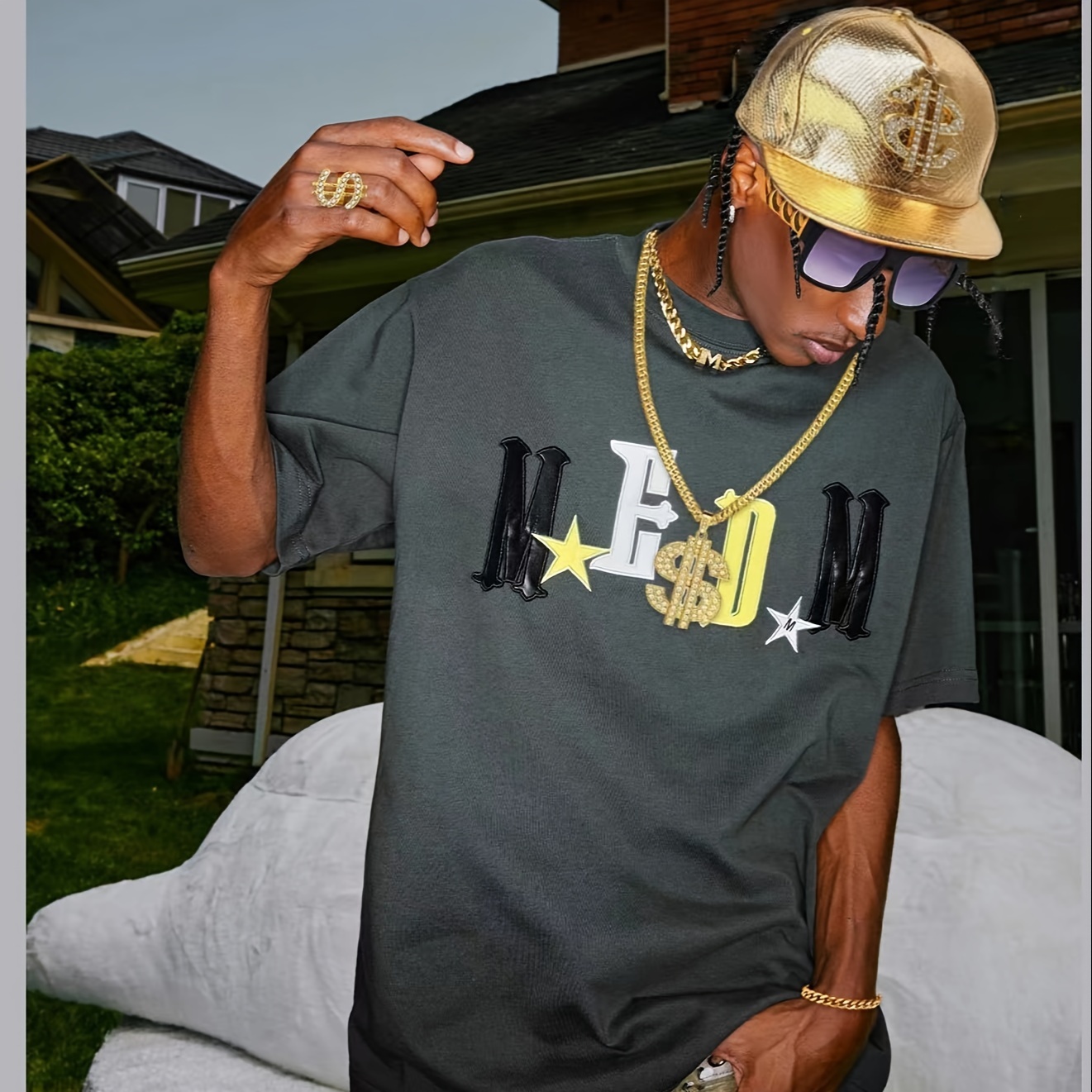 Hip Hop Costume Kit 80s 90s Rapper Accessories Set
