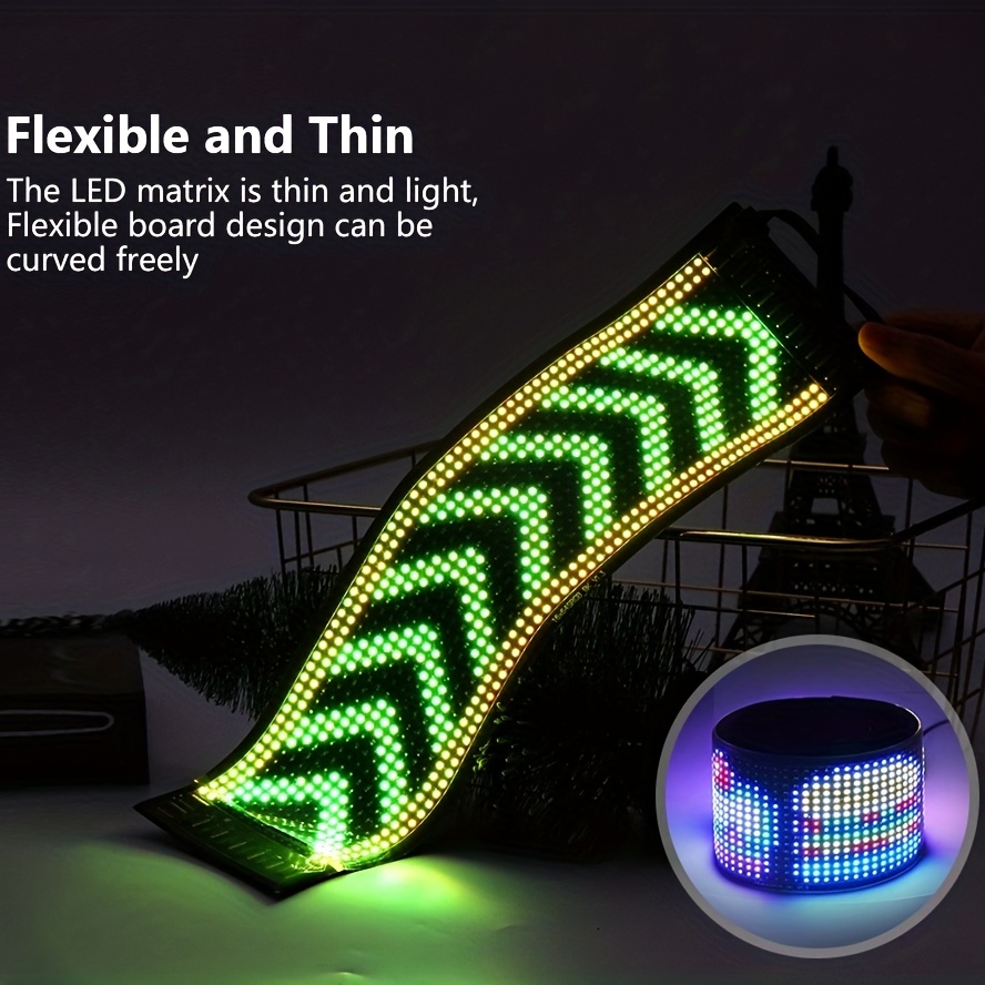  Timelux LED Matrix panel Bluetooth APP Control USB 5V Flexible  LED Screen Scrolling Text Pattern Animation LED sign display for Car  Windows, Shop, Bar and Entrance Sign. : Tools 