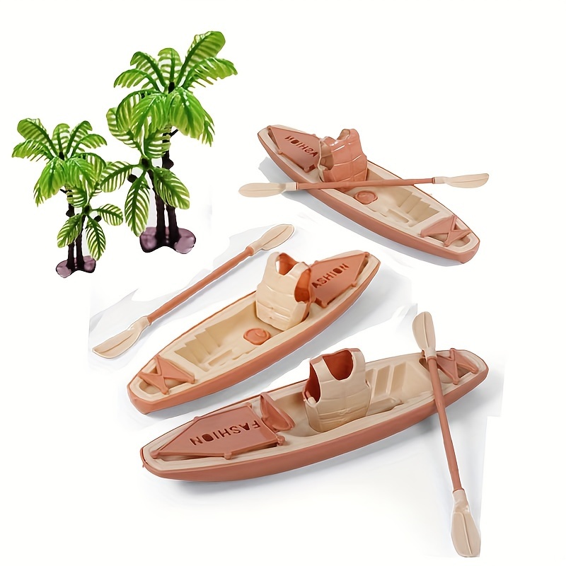 Kayak Model Toy Ornament, Miniature Small Boat Model, Water Landscape  Accessories