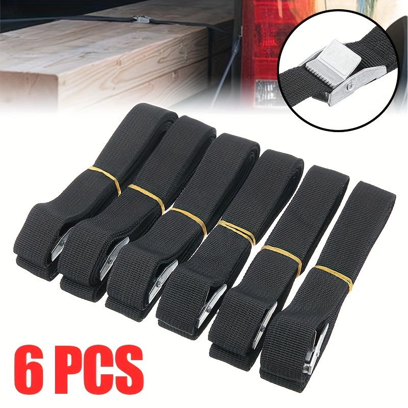 6pcs Cargo Binding Belt Zinc Alloy Press Buckle Belt Tire Tensioner Belt  Tightening Belt Fixed Belt Baggage Tightening Belt