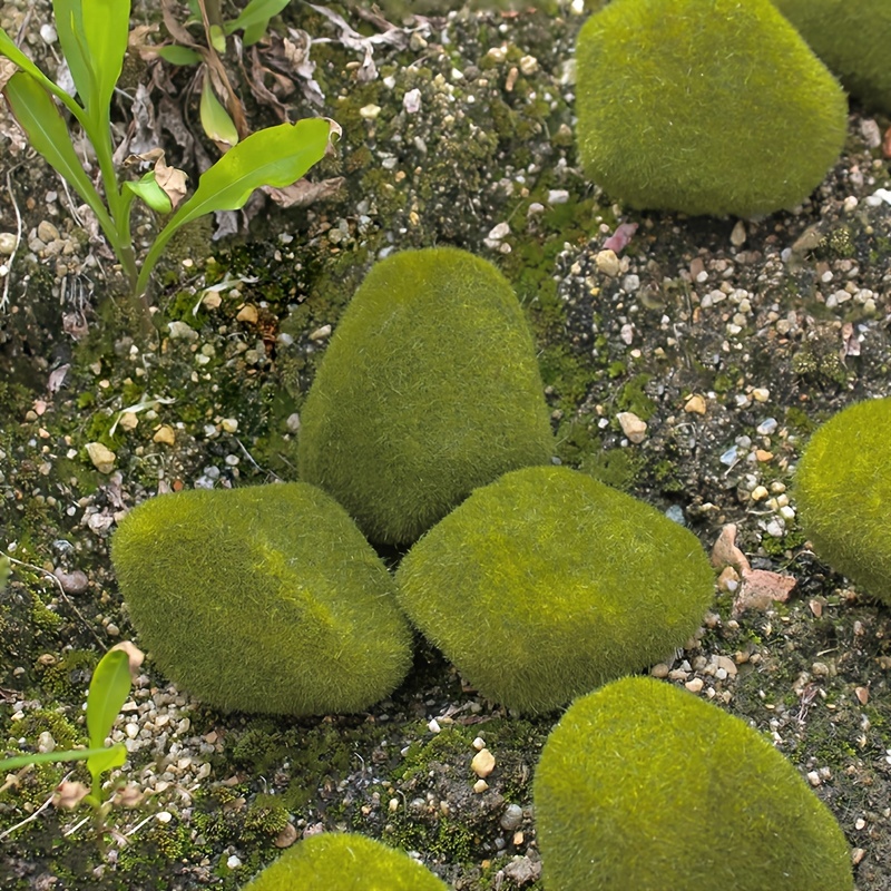 6pcs, Natural-Looking Artificial Moss Rocks for Vases and Decor - Realistic  Faux Moss Stones for Indoor and Outdoor Use