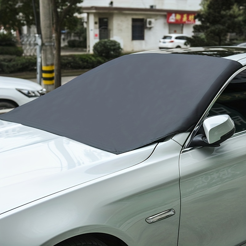 

Car Snow Shield, Thermal Semi-shield Anti-snow Anti-frost Sunscreen Belt Magnet Coated With Silver Cloth Sunshade 4 Seasons General