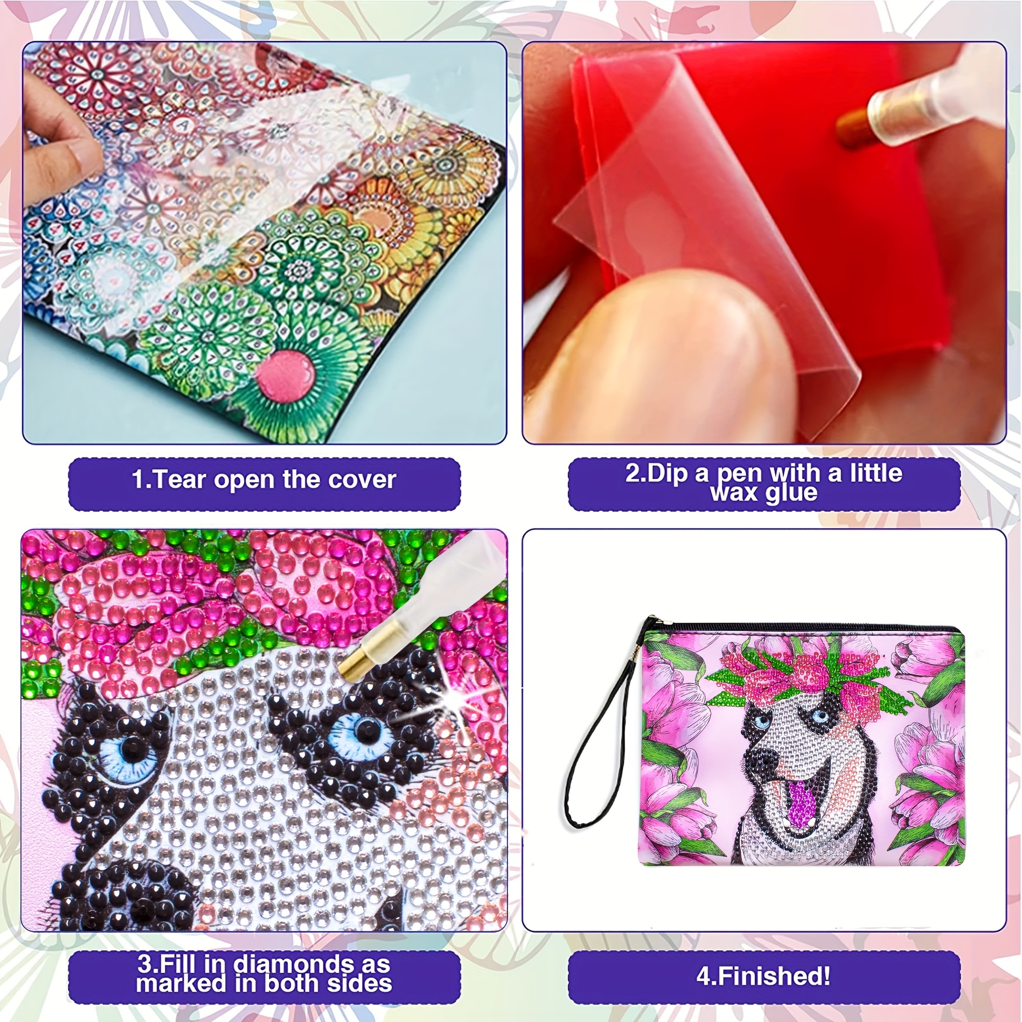 Diy Cat Diamond Painting Clutch Bags Size Soft Leather Handbag And Purse  For Women Crystal Rhinestones Cat Diamond Art Clutch Purse 5d Diamond  Painting Handbag Kit Special Shaped Diamond Art Purses And