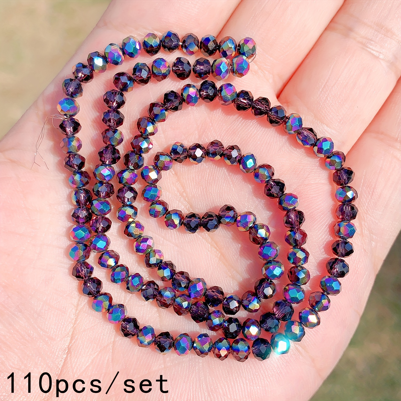 Lake Blue Crystal Beads Faceted Glass Beads For Diy Bracelet - Temu