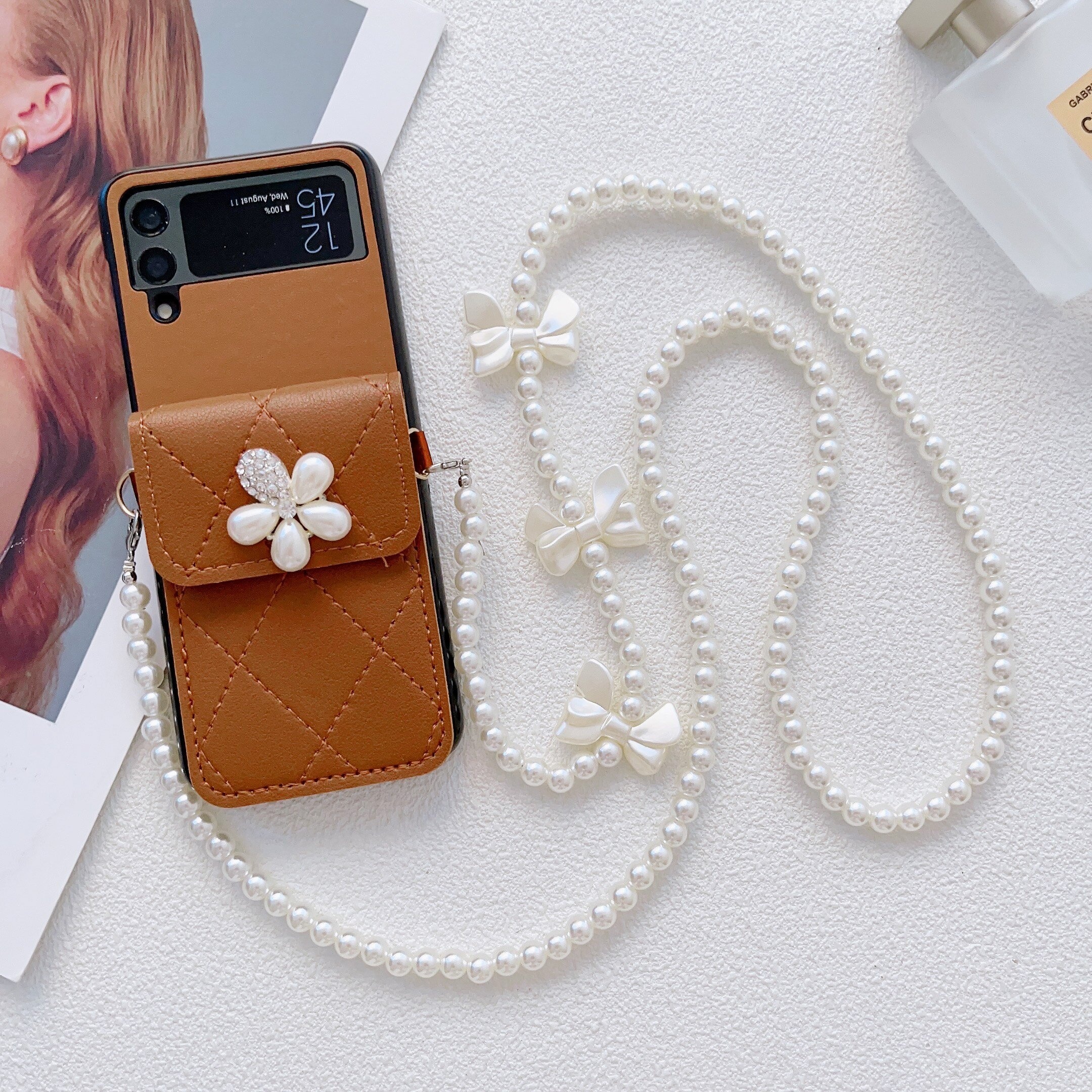 Slanted Leather Phone Holster Leather Phone Case With Belt 