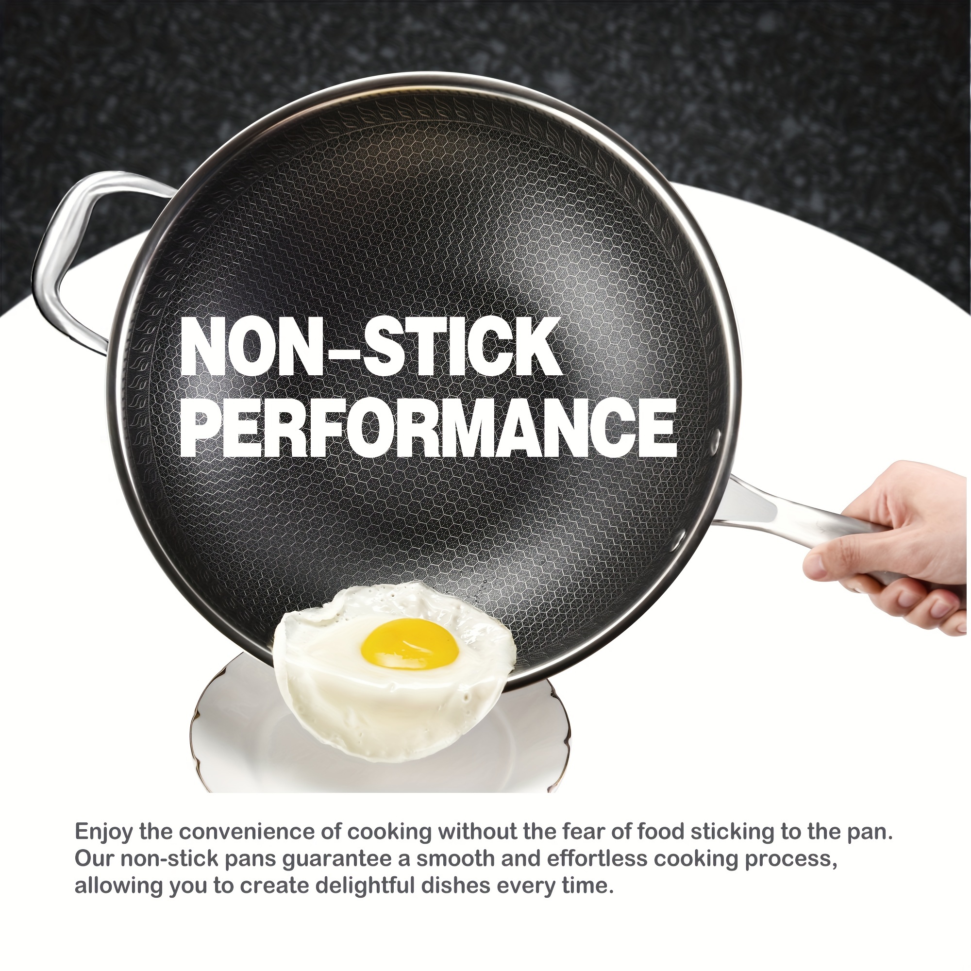 Honeycomb Coating Non stick Skillet Stainless Steel Wok - Temu