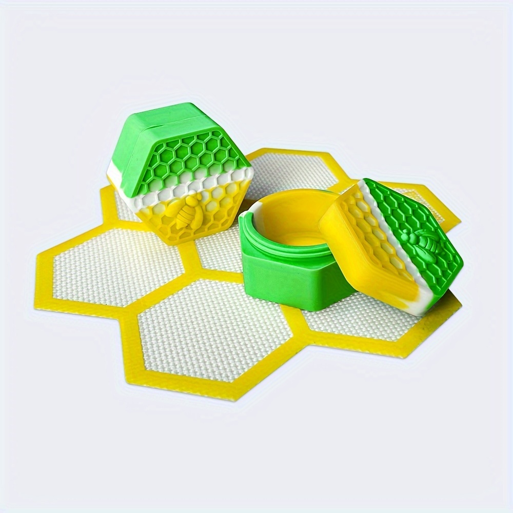 Silicone Hexagonal Bee Design Storage Jar Hexagonal Bee - Temu