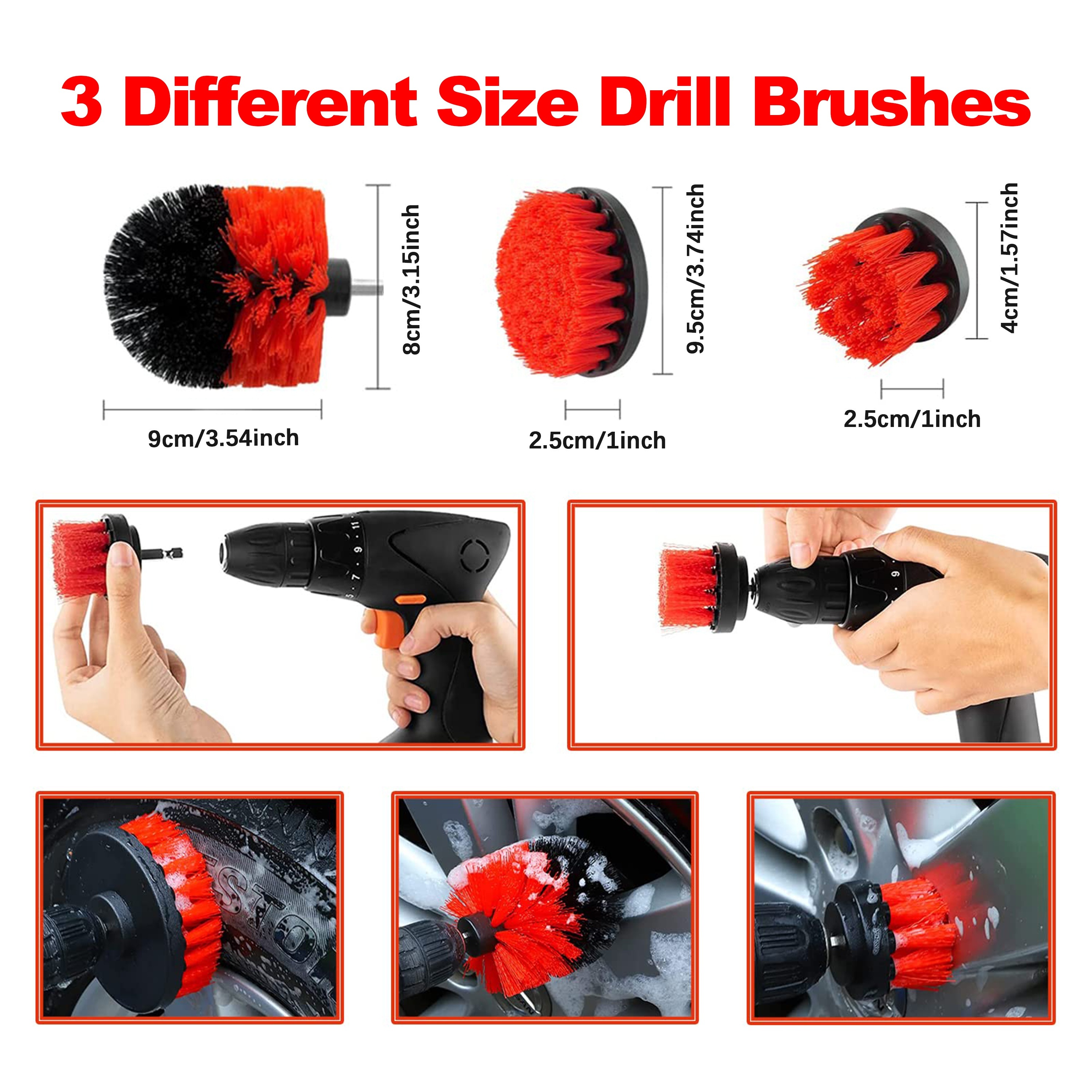 28pcs Auto Car Detailing Cleaning Kit Interior Exterior Drill Brush Wash  Tools