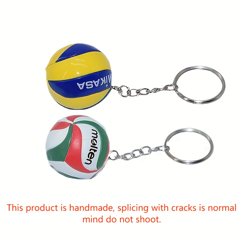 2pcs Mini Volleyball Keychain Ball Keychain Charm PVC Pendant Volleyball Gift