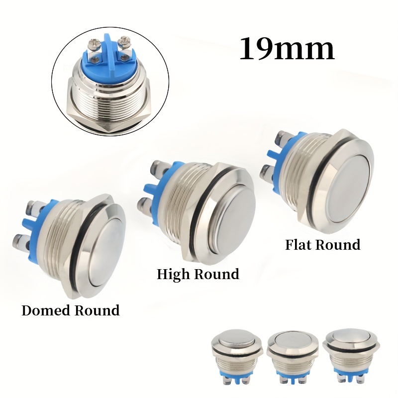 19 Mm Hochstrom-ring-power-typ, Leuchtende Led, Selbstsichernder  Metall-drucktastenschalter Aus Edelstahl, 10 A-knopf Mit Kabelanschluss -  Industrie & Handel - Temu Germany