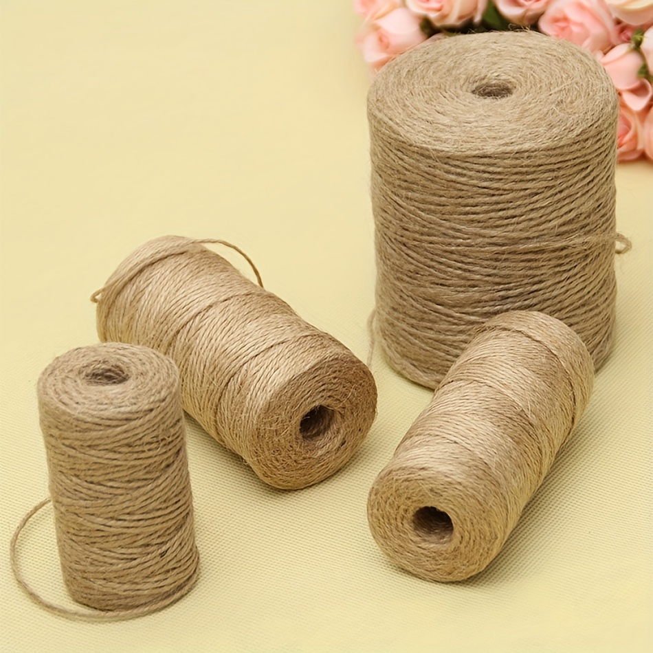 1pc/3pcs 328 Feet Jute Twine 3ply 2mm Diameter Burlap Ribbon Gardening  String Heavy Duty Arts And Crafts Or Gift Wrapping