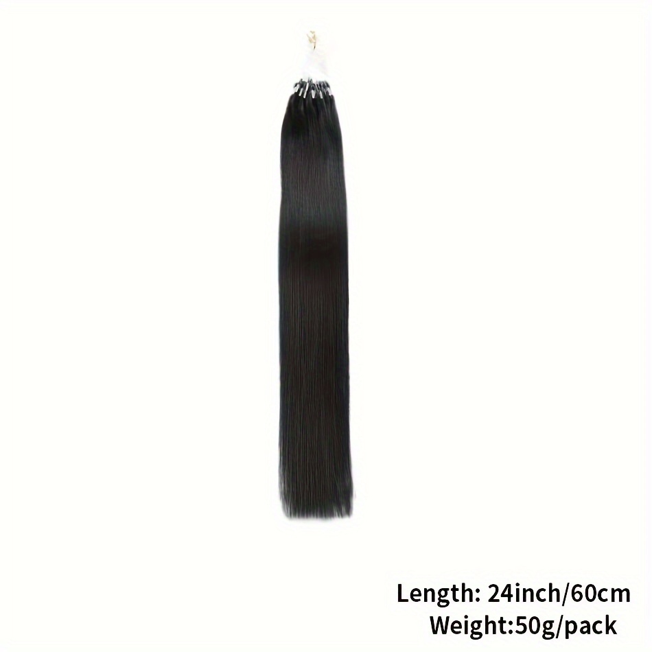 Micro Ring Hair Extensions Natural Black Micro Links Human - Temu Canada