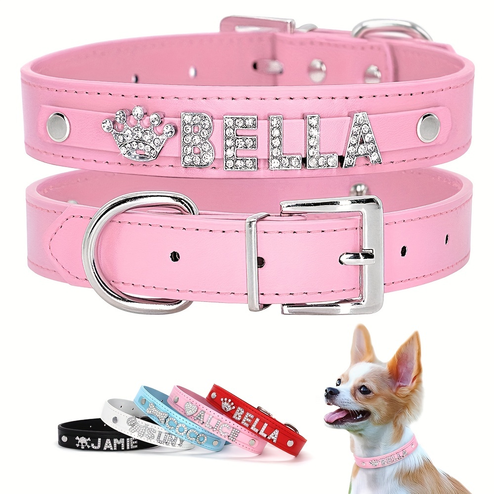 Adjustable Dog Harness PU Collar Leash Shiny Leather Pet Accessories For  Small Dogs Collars Chihuahua Belt Walking Dog Products